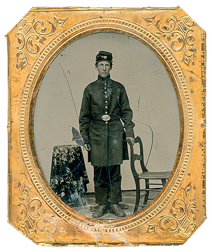 Turrel Harriman tin type standing, Peacham Historical Association, Vermont