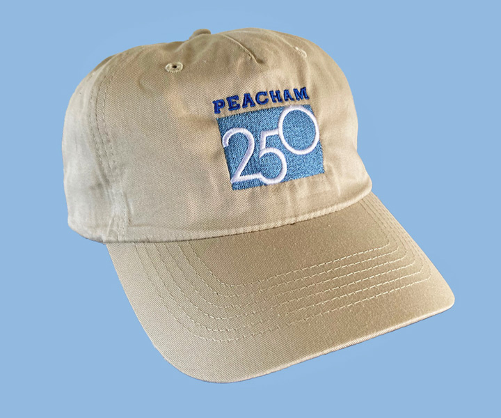 Baseball cap with Peacham 250 logo
